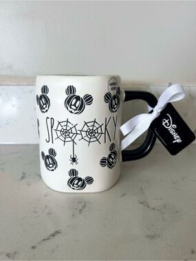 Rae Dunn Disney Mickey Mouse Spooky Pumpkin Spider Web Coffee Mug
